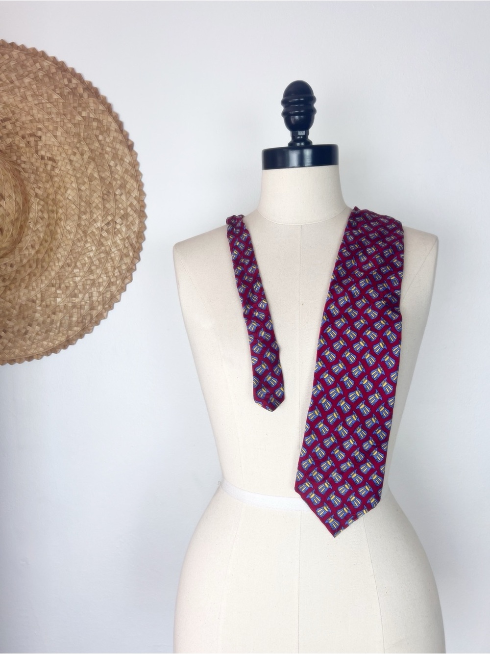 Grateful Dead Uncle Sam First Set Vintage 90’s Burgundy Top Hat Silk Tie Necktie